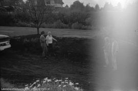 Archaeologists standing on Locarno Beach site