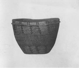 Basket with triangle and line pattern