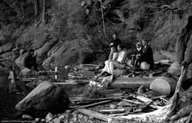 Crew on beach