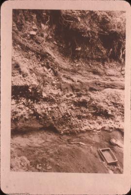 Slide of black and white photos of Milliken site strata