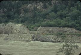 Milliken site viewed from CPR sde of Fraser R [river] (from slightly down river)