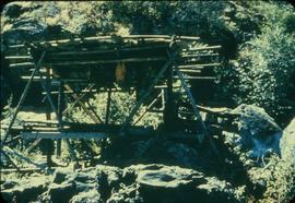 Chief Emery&#039;s drying rack opp. mouth Siwash Cres on west bank Fraser [river]