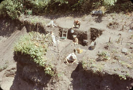 View down on excav. of surface zones in area east of &#039;59 trench