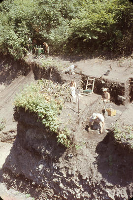 View down on excav. of surface zones in area east of &#039;59 trench