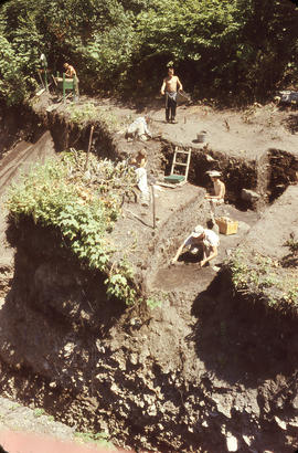 View down on excav. of surface zones in area east of &#039;59 trench