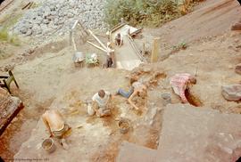 View from above.  looking North and down an exccav east of 59 trench and on gravel removal ramp