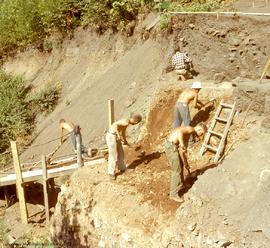 View NE showing excavation and ramp