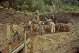 View from below to SE of excavation and ramp.