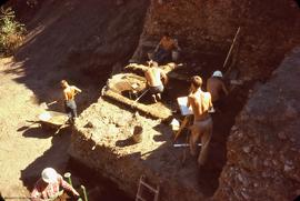 View from west side of 59 trench, down and to NE, of excavation