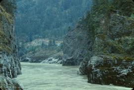 View across Fraser [from N of Twin Tunnels] to CPR side Note fish racks